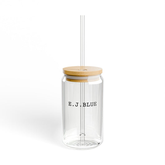 E.J.BLUE Sipper Glass with Bamboo Lid, 16oz